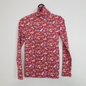 Boden Girl's Size 9-10 Long Sleeve Floral Turtleneck